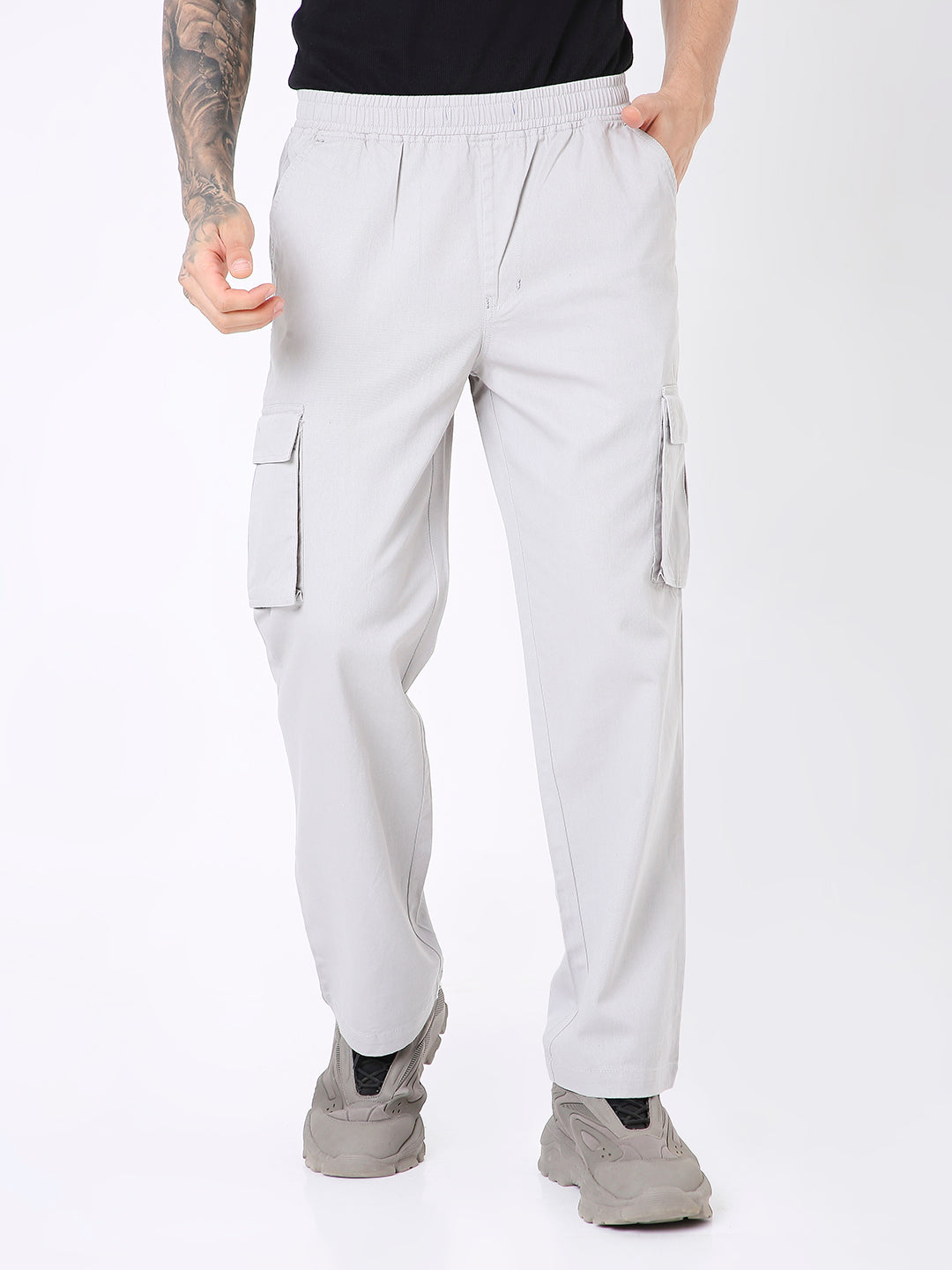 GREY ESSENTIAL 5 POCKET CARGO PANTS