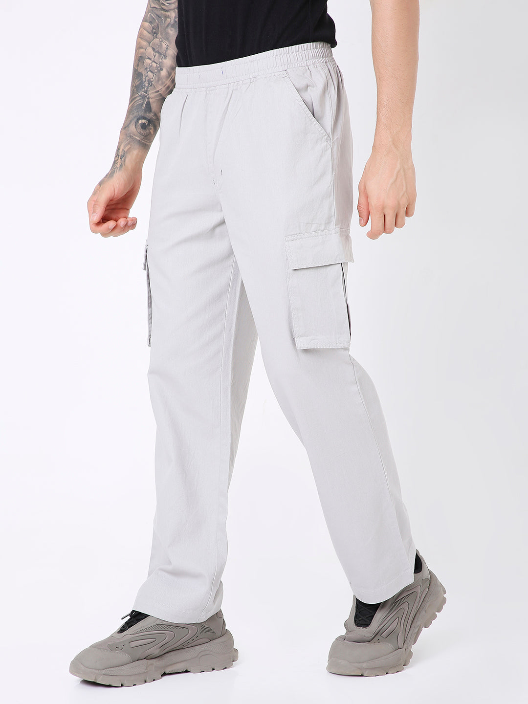 GREY ESSENTIAL 5 POCKET CARGO PANTS