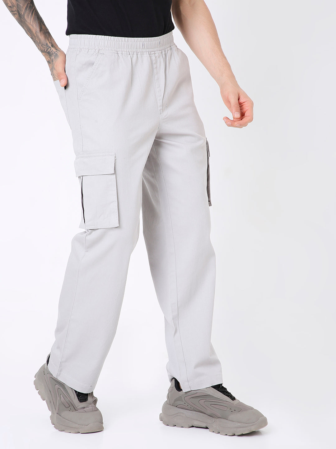 GREY ESSENTIAL 5 POCKET CARGO PANTS