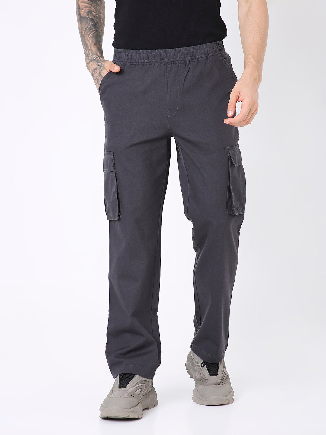 DARK GREY ESSENTIAL 5 POCKET CARGO PANTS