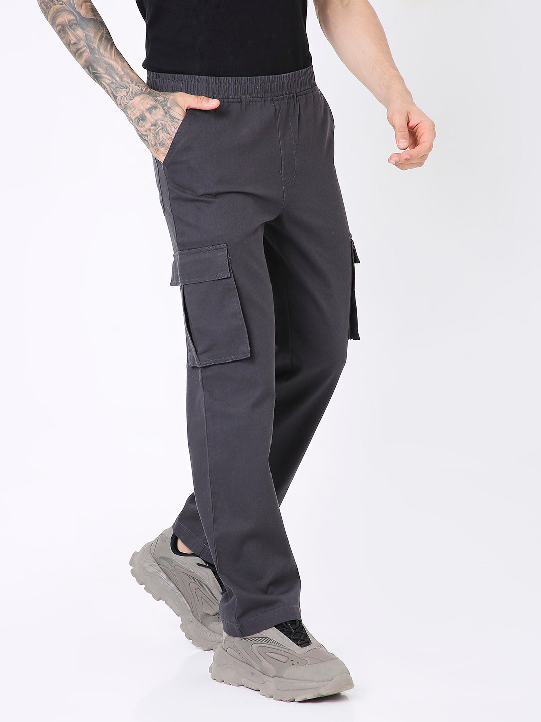DARK GREY ESSENTIAL 5 POCKET CARGO PANTS