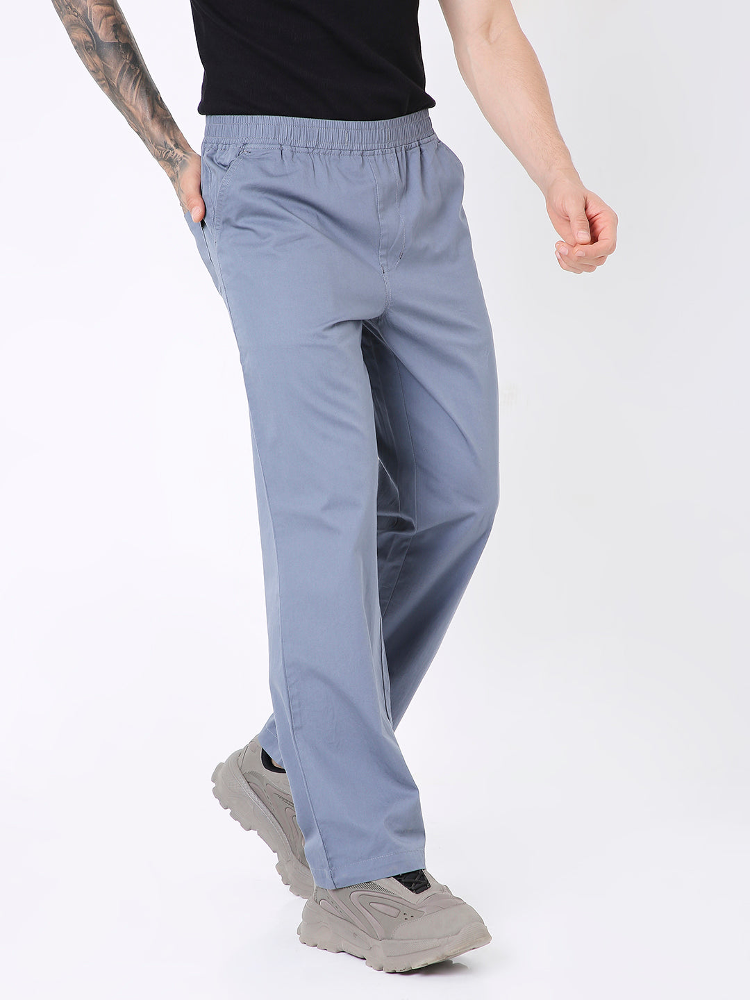 UNISEX CLASSIC FIT SLATE BLUE DRAWSTRING PANTS