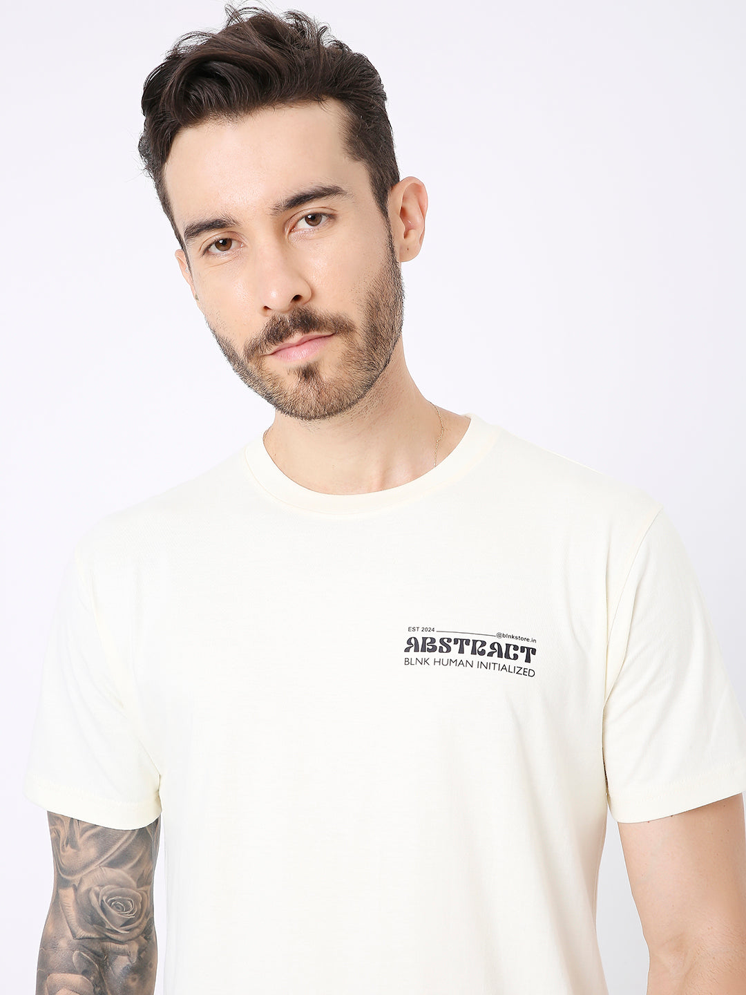 RELAXED FIT OFF-WHITE PRINTED TSHIRT