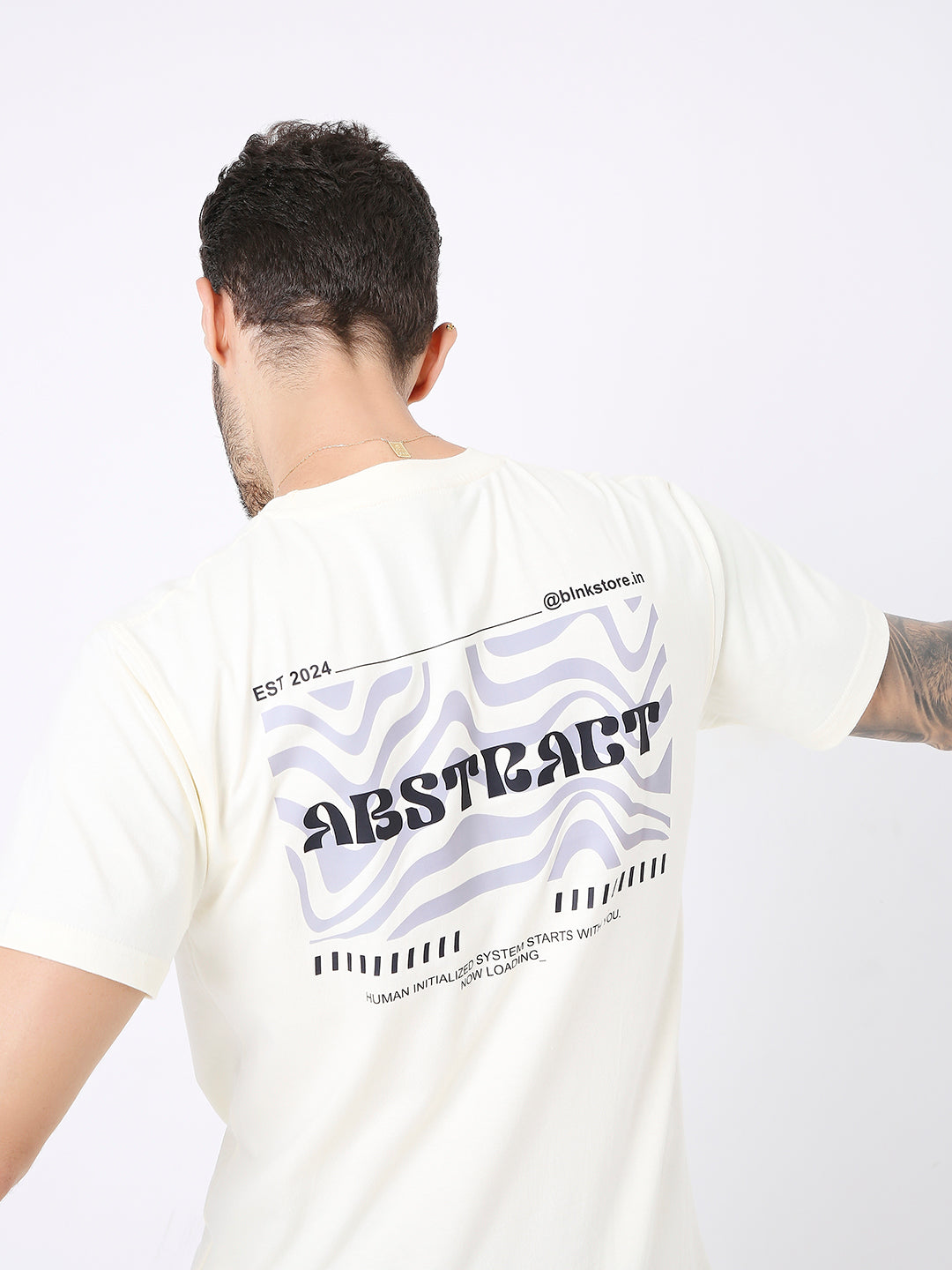 RELAXED FIT OFF-WHITE PRINTED TSHIRT