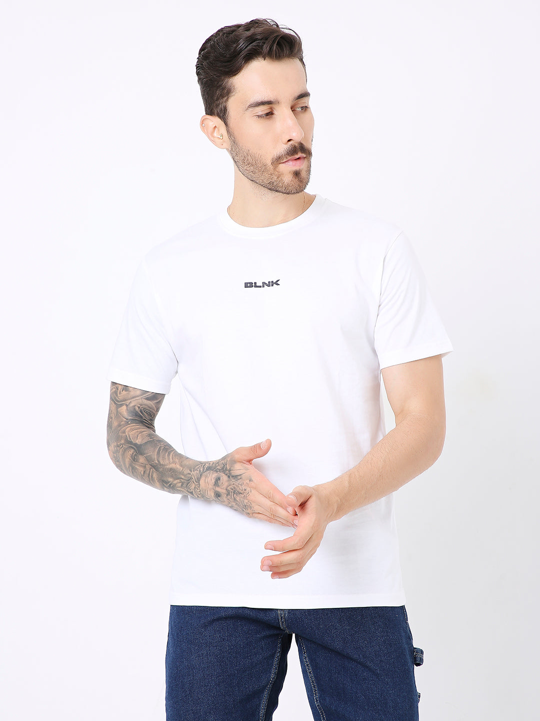RELAXED FIT WHITE PRINTED TSHIRT