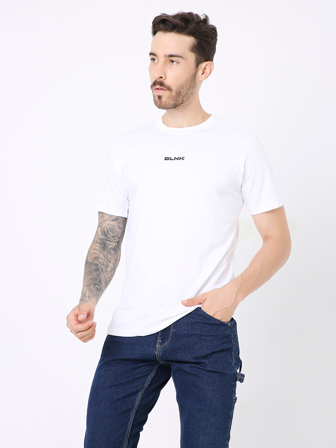RELAXED FIT WHITE PRINTED TSHIRT