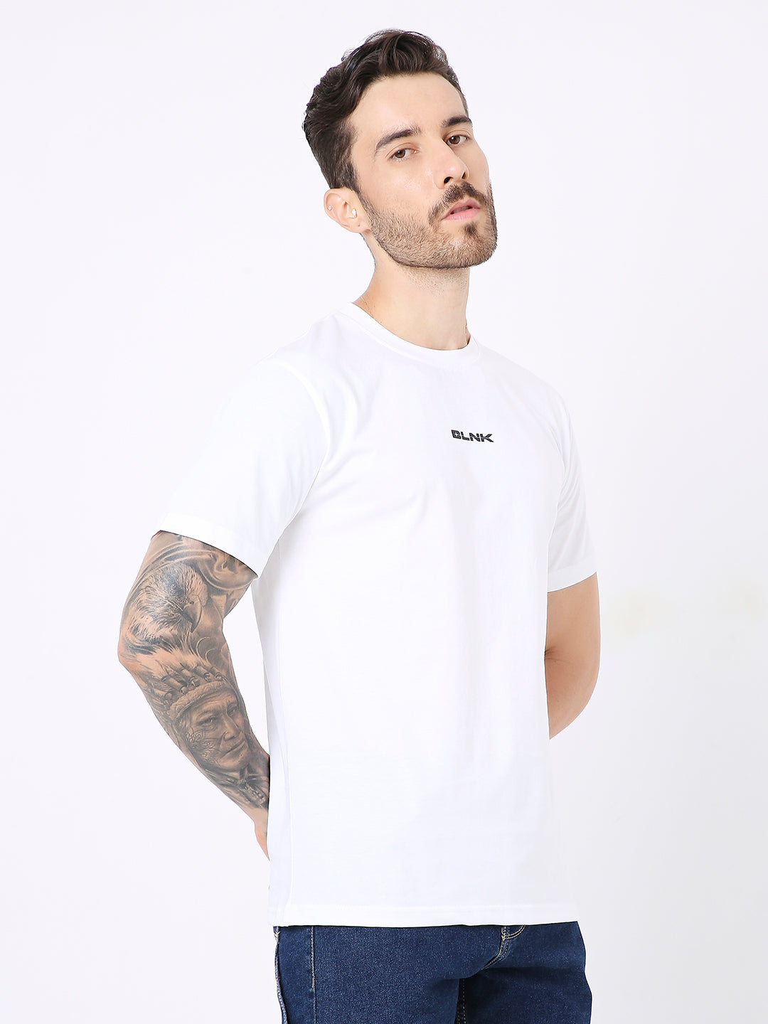 RELAXED FIT WHITE PRINTED TSHIRT