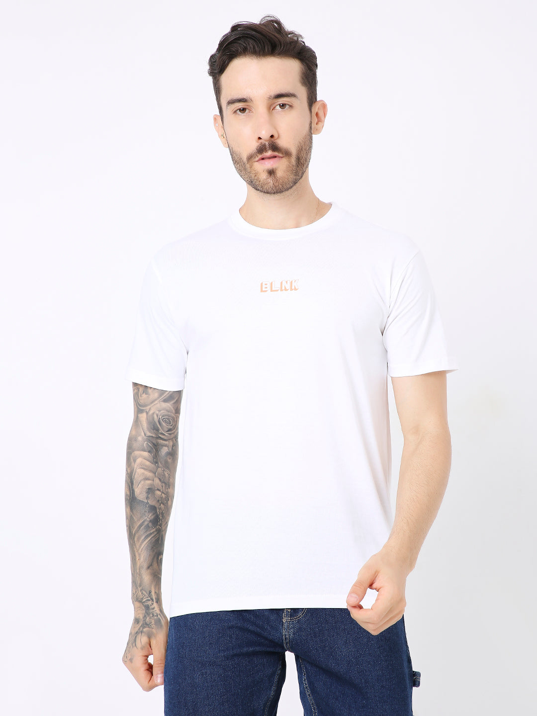 RELAXED FIT WHITE PRINTED TSHIRT