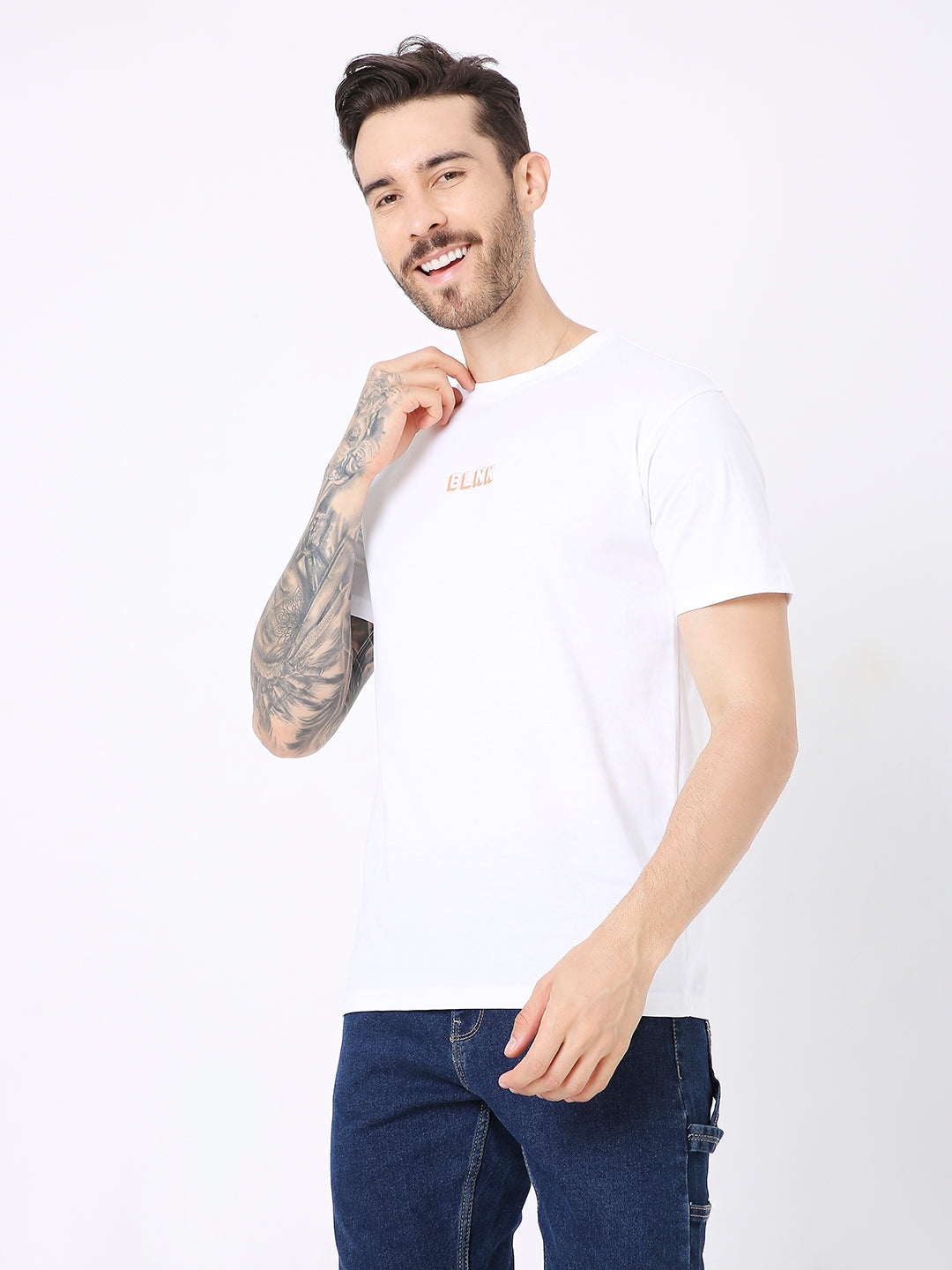 RELAXED FIT WHITE PRINTED TSHIRT