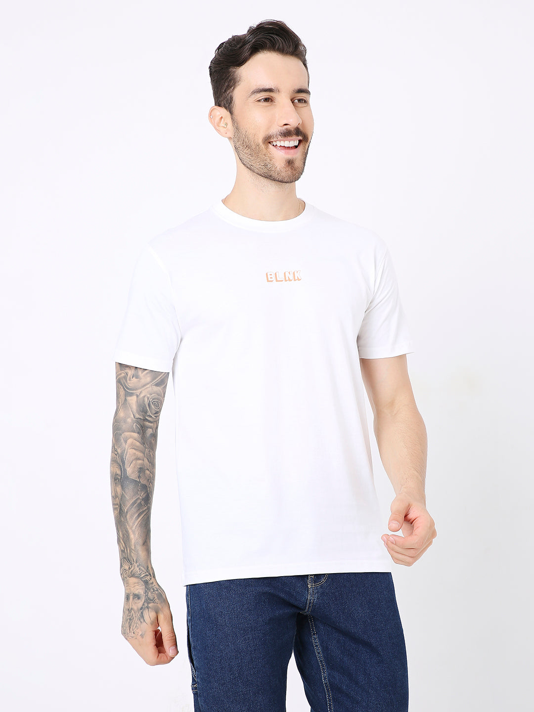 RELAXED FIT WHITE PRINTED TSHIRT