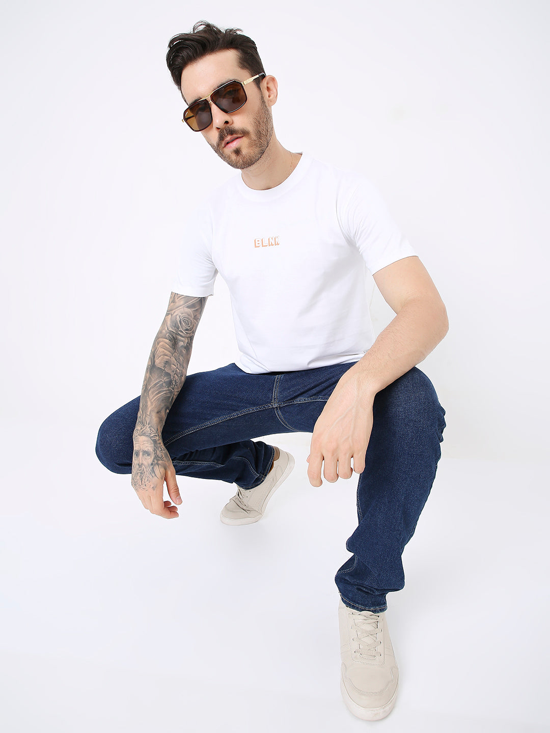 RELAXED FIT WHITE PRINTED TSHIRT