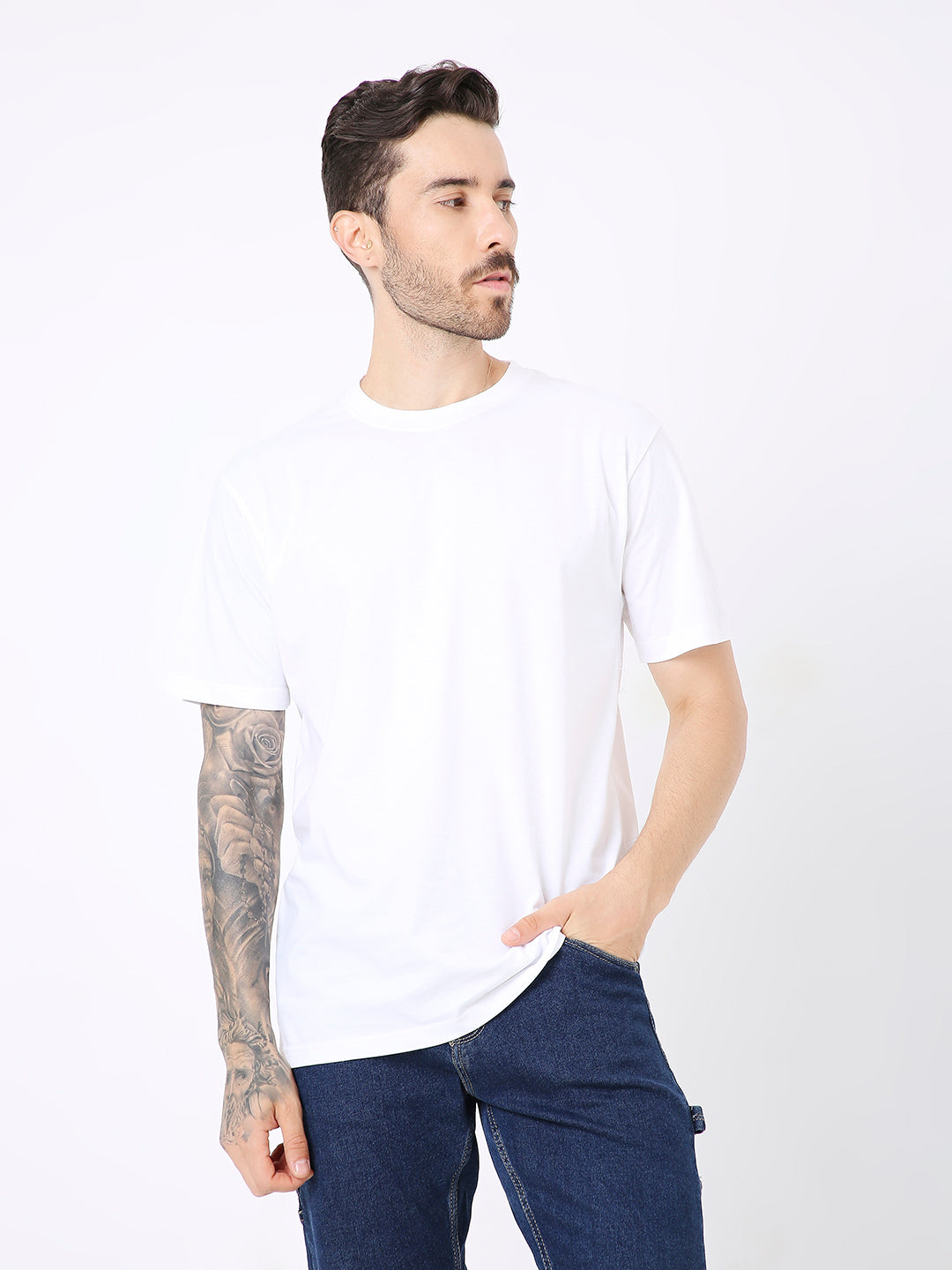 RELAXED WHITE SOLID TSHIRT