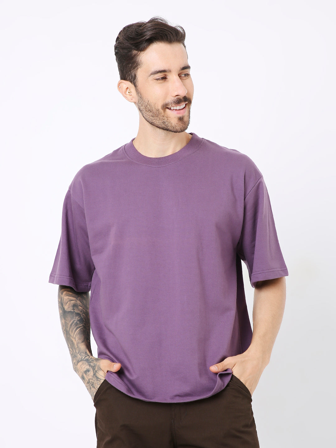 OVERSIZE GRAPE SOLID TSHIRT