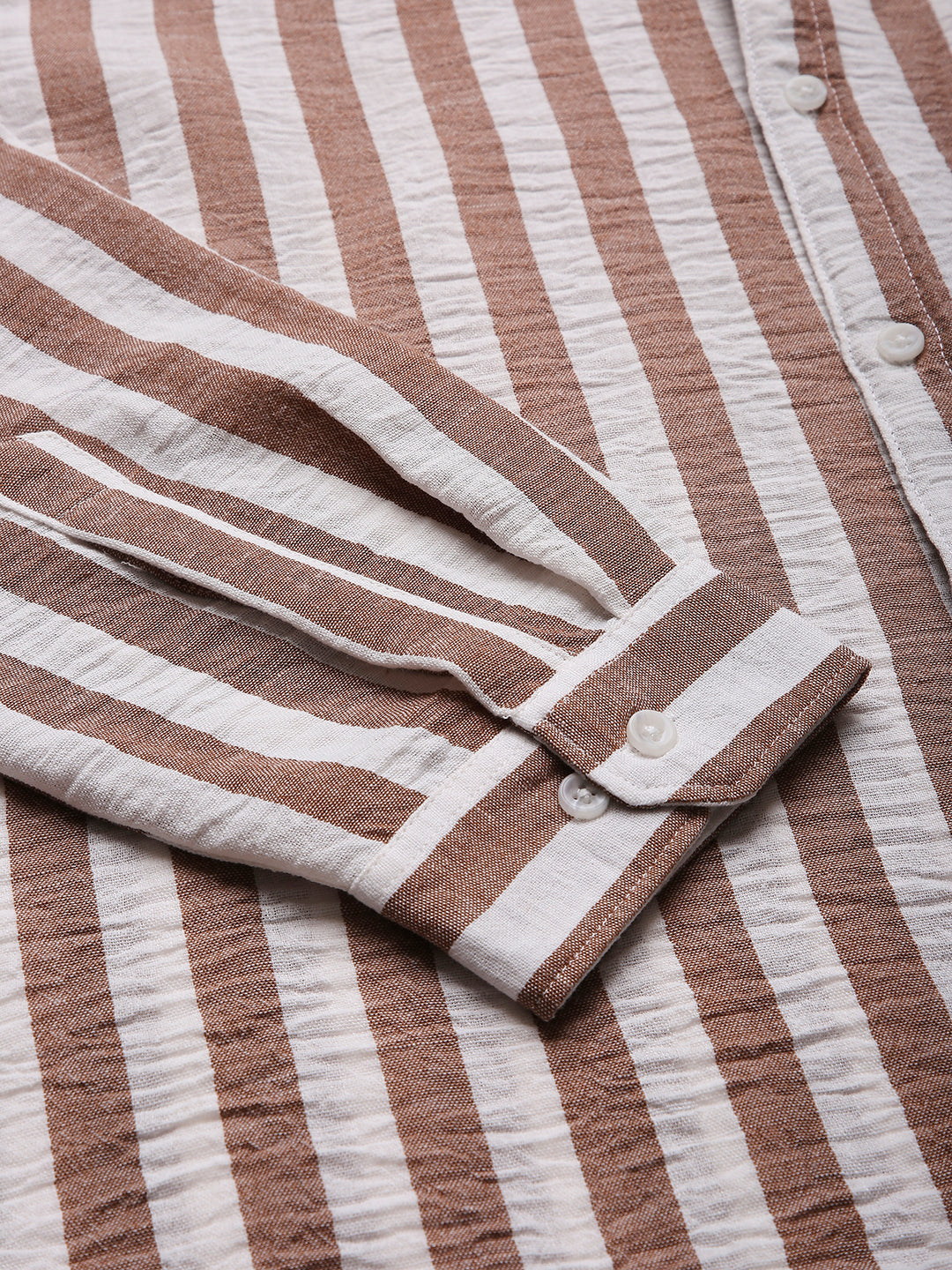 DARK PEACH VERTICAL STRIPED SHIRT