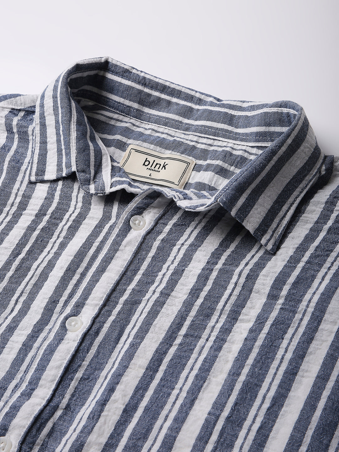 BLUE VERTICAL STRIPED SHIRT