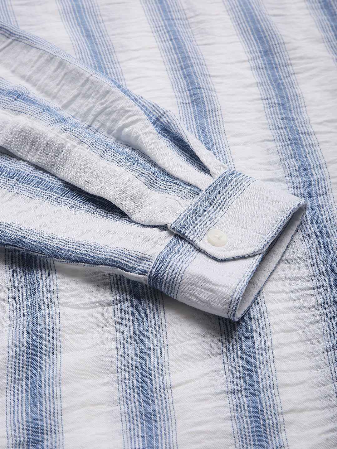 BLUE STRIPED LINEN BLEND SHIRT