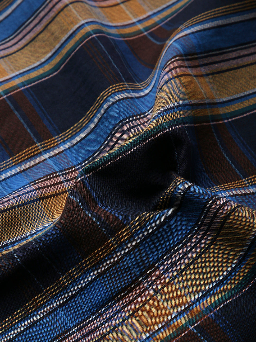 NAVY BLUE MULTI-COLOUR CHECKED SHIRT