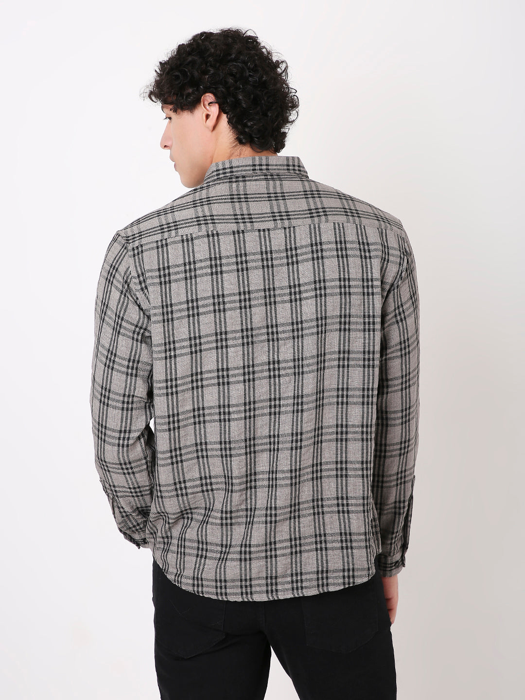 GRAY CLASSIC CHECKED SHIRT