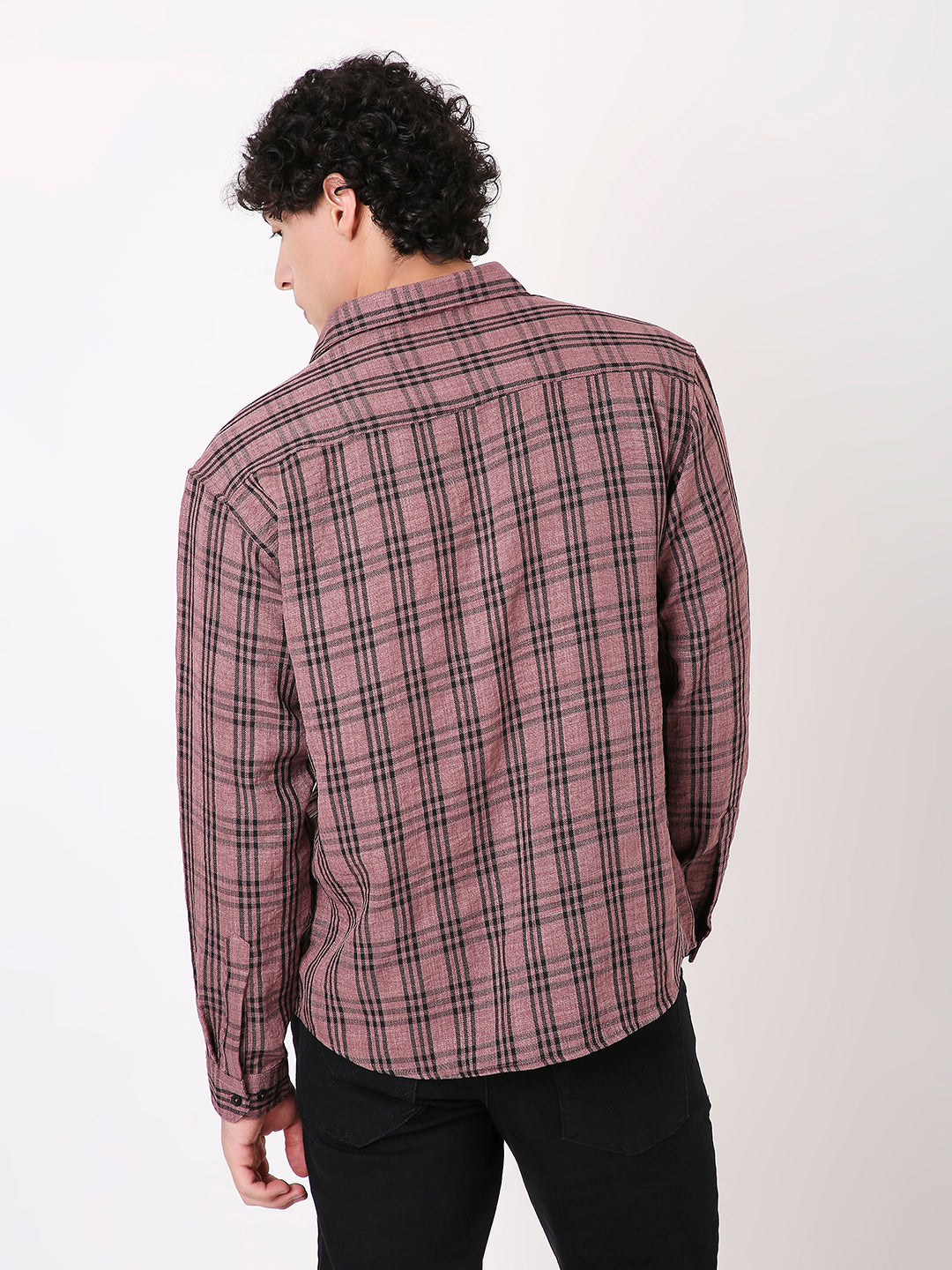 DUSTY PINK CLASSIC CHECKED SHIRT