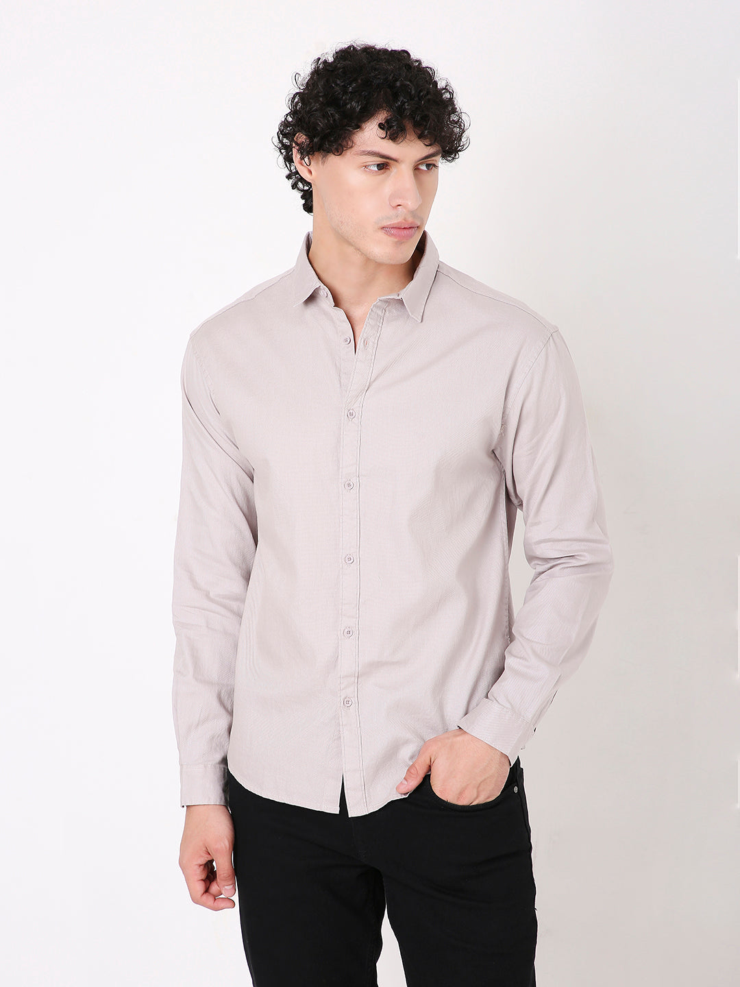 GRAY PREMIUM STRUCTURED SHIRT