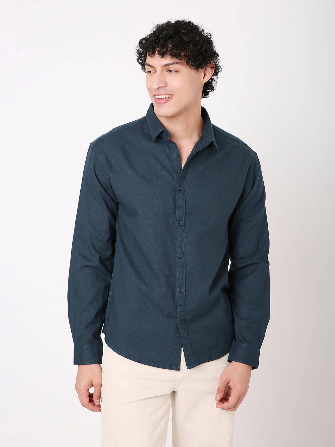 SELF STRUCTURED PURE COTTON SHIRT FOR MEN – FULL SLEEVES