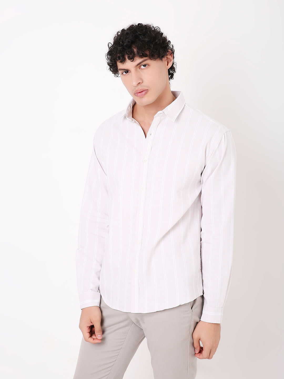 PASTEL LAVENDER OXFORD STRIPED SHIRT