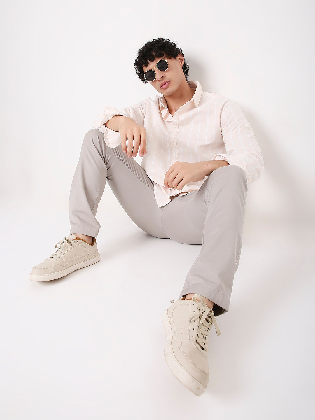 SOFT PEACH OXFORD STRIPED SHIRT