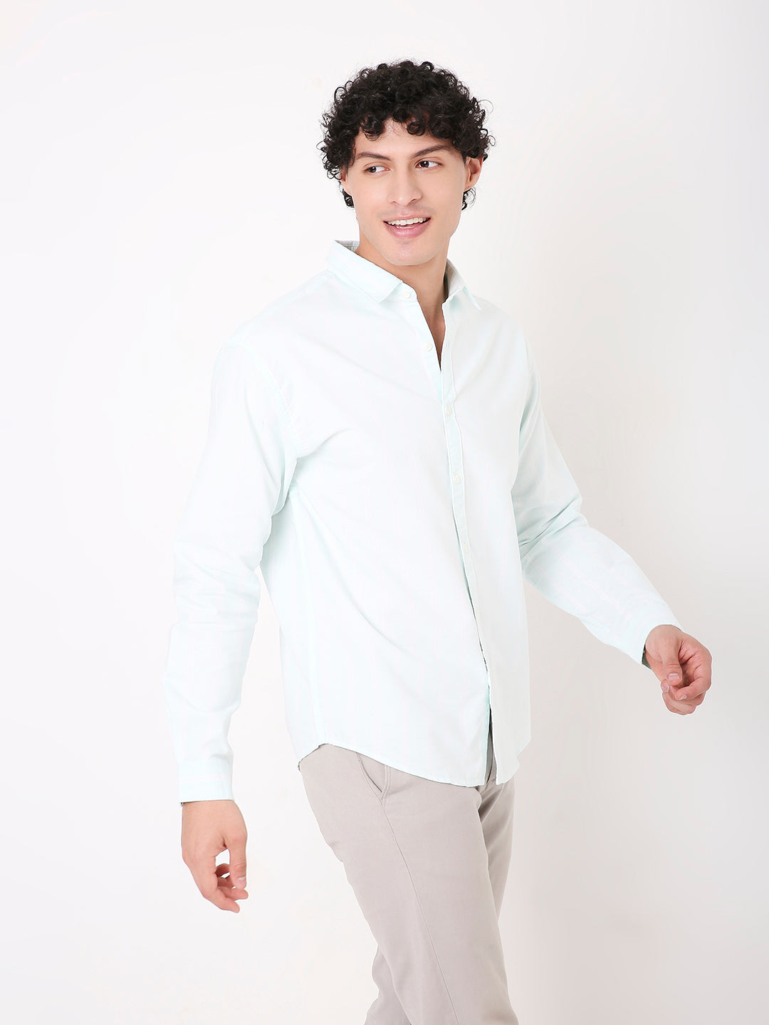 MINT GREEN OXFORD STRIPED SHIRT