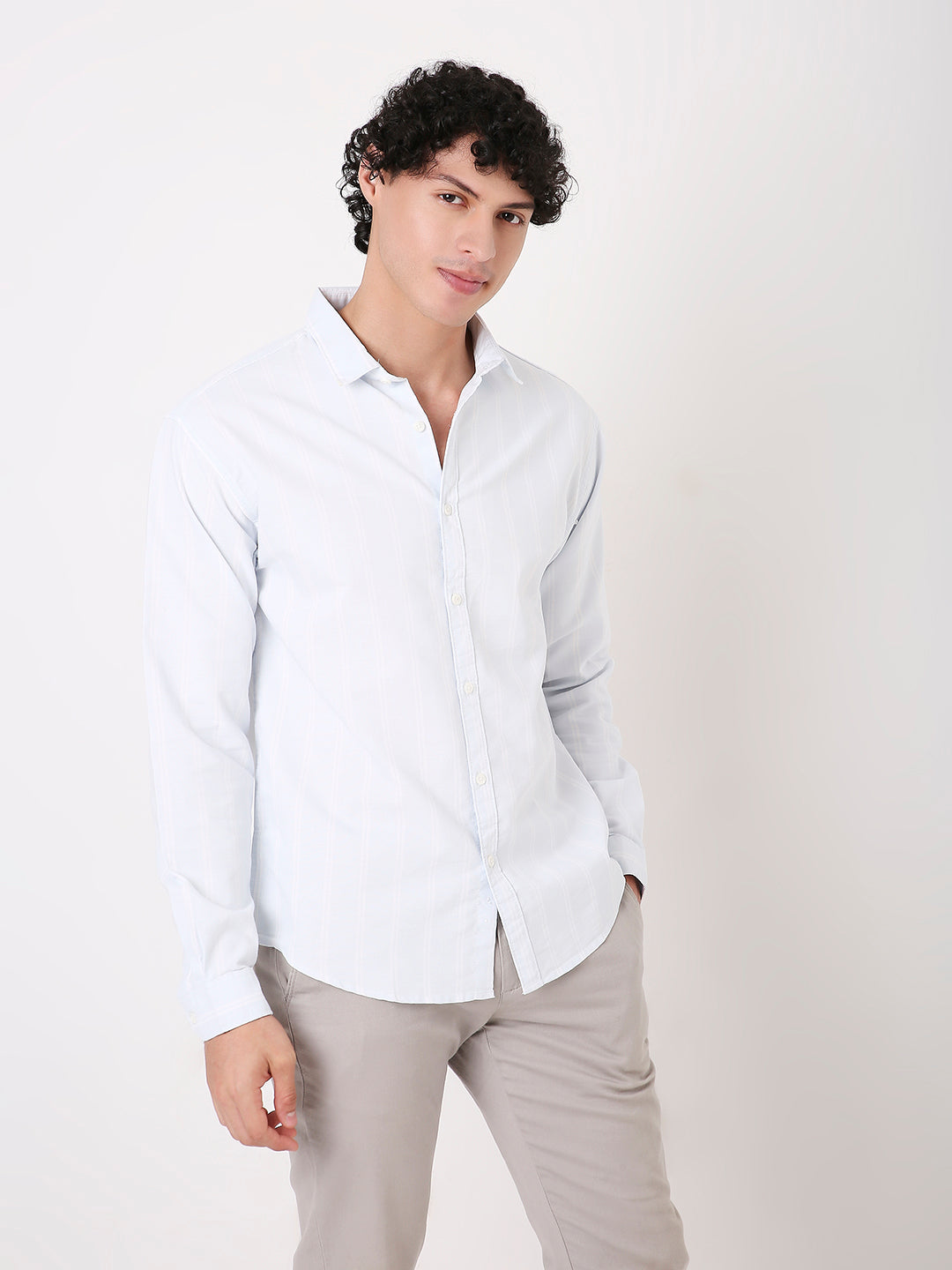 SKY BLUE OXFORD STRIPED SHIRT