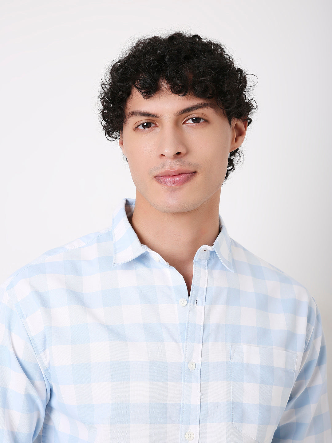 BUFFALO COTTON BLEND PEACH CHECKS SHIRT