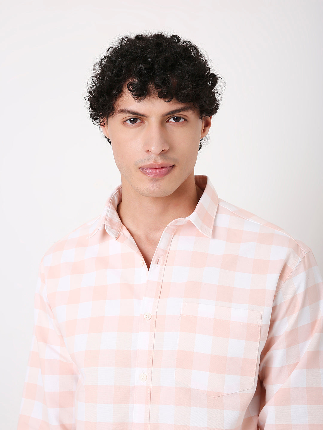 PEACH BUFFALO CHECKS SHIRT