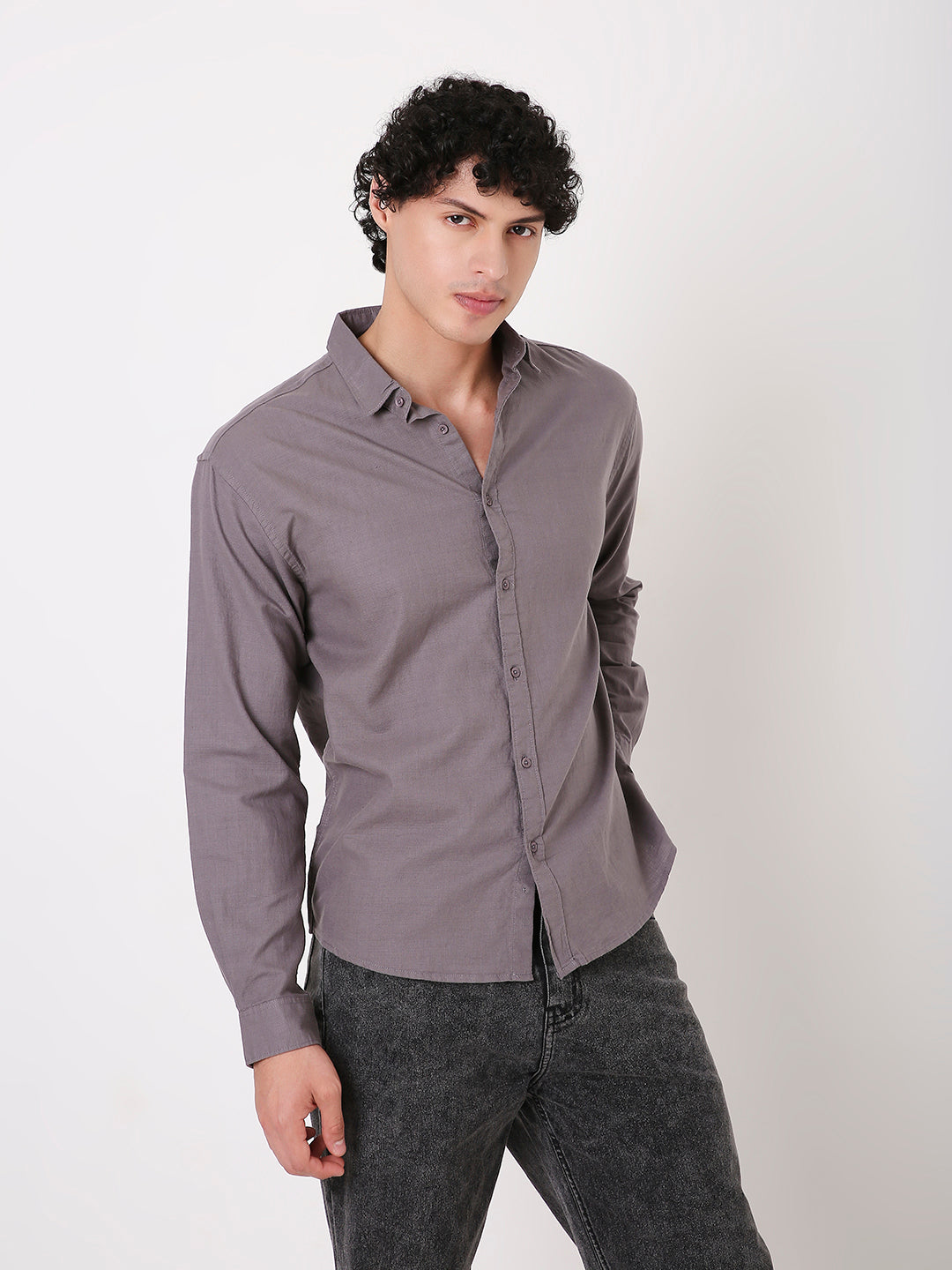 GREY COTTON CORE SHIRT