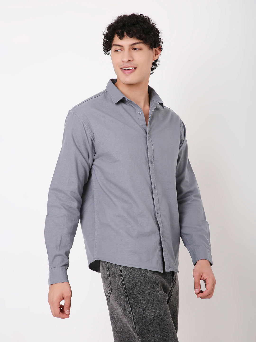 DUSTY BLUE COTTON CORE SHIRT
