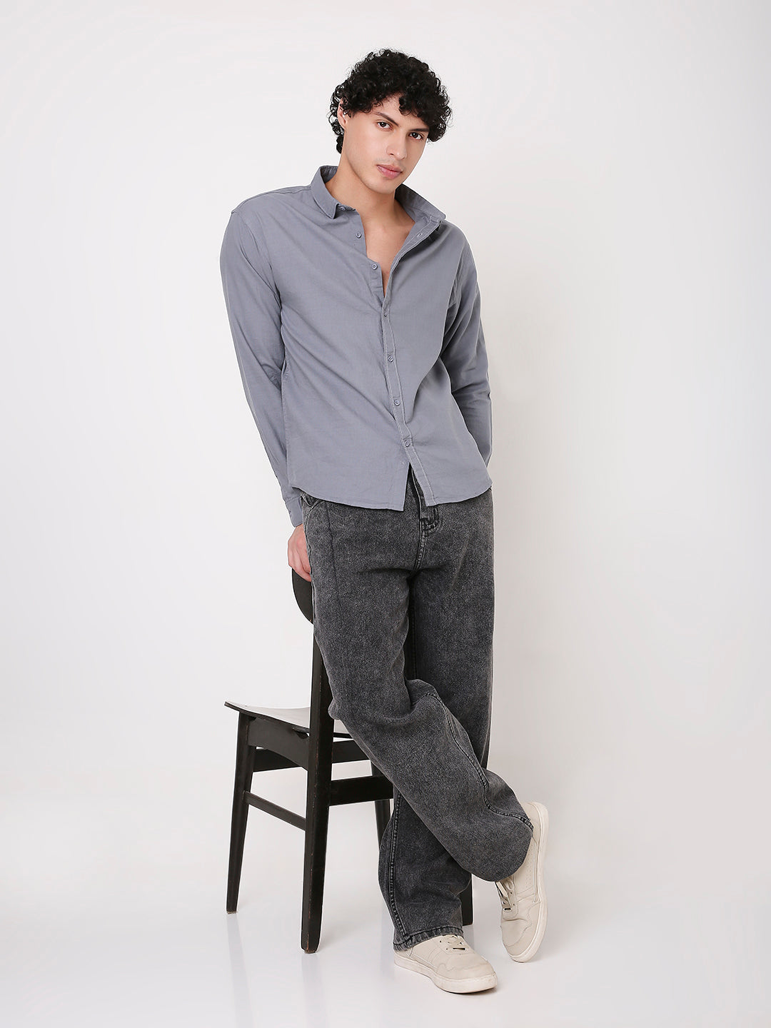 DUSTY BLUE COTTON CORE SHIRT