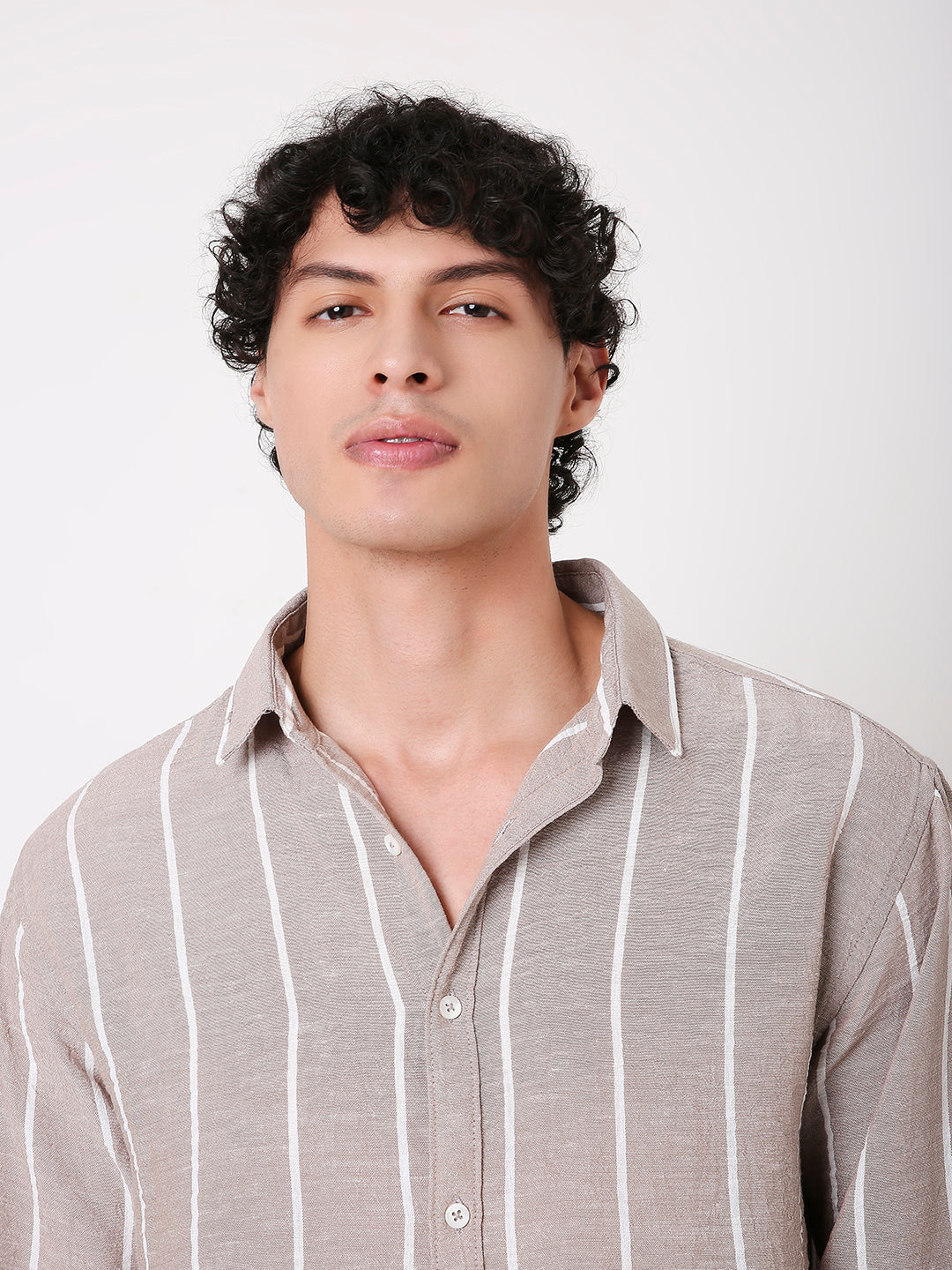 MEN'S LINEN BLEND STRIPED SHIRT – RELAXED FIT