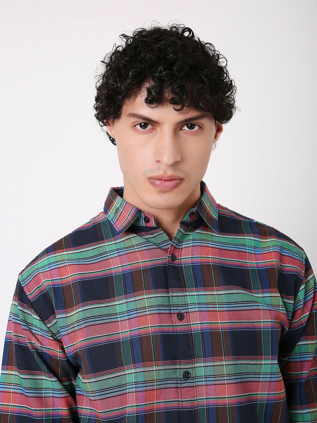 BLACK MULTI-COLOUR CHECKED SHIRT