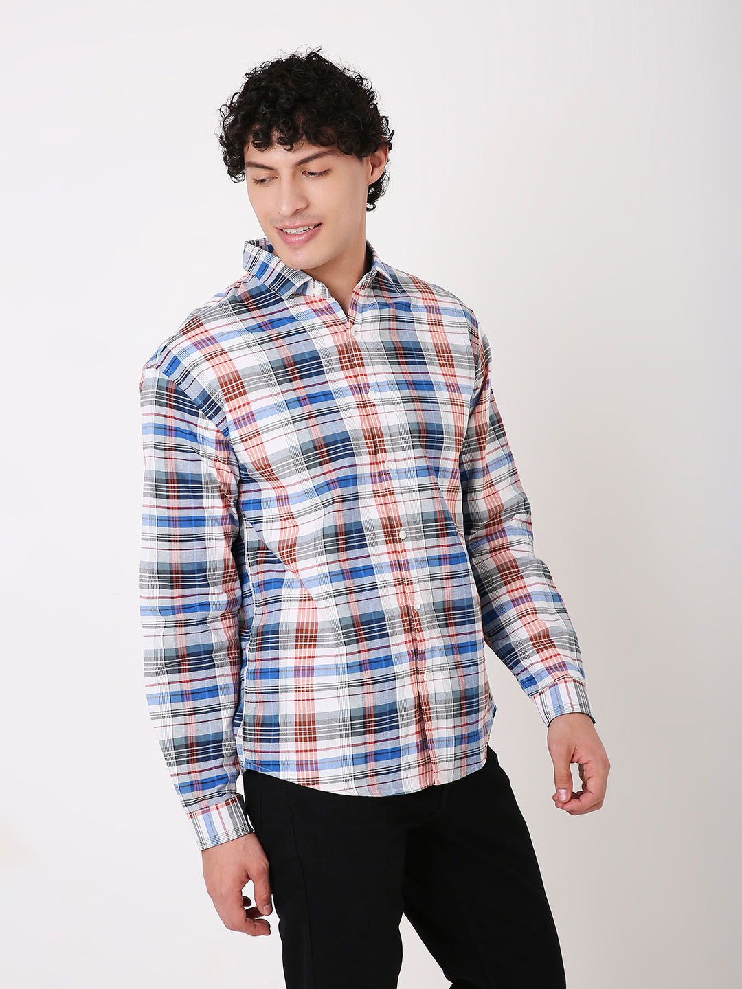 BLUE MULTI-COLOR CHECKED SHIRT