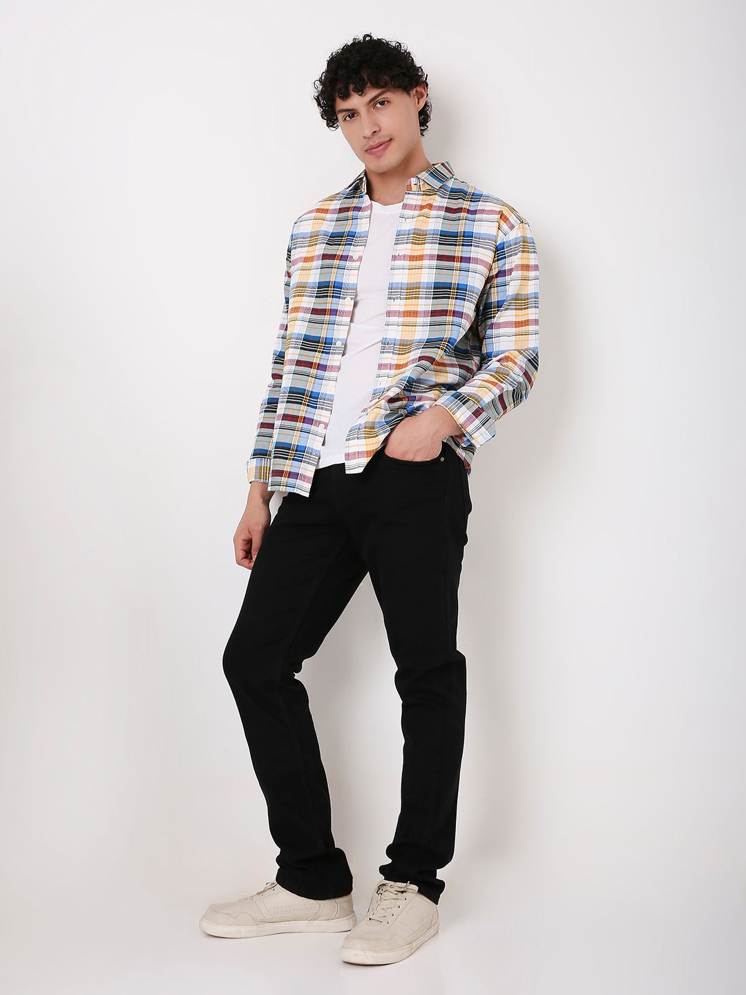 YELLOW MULTI-COLOR CHECKED SHIRT