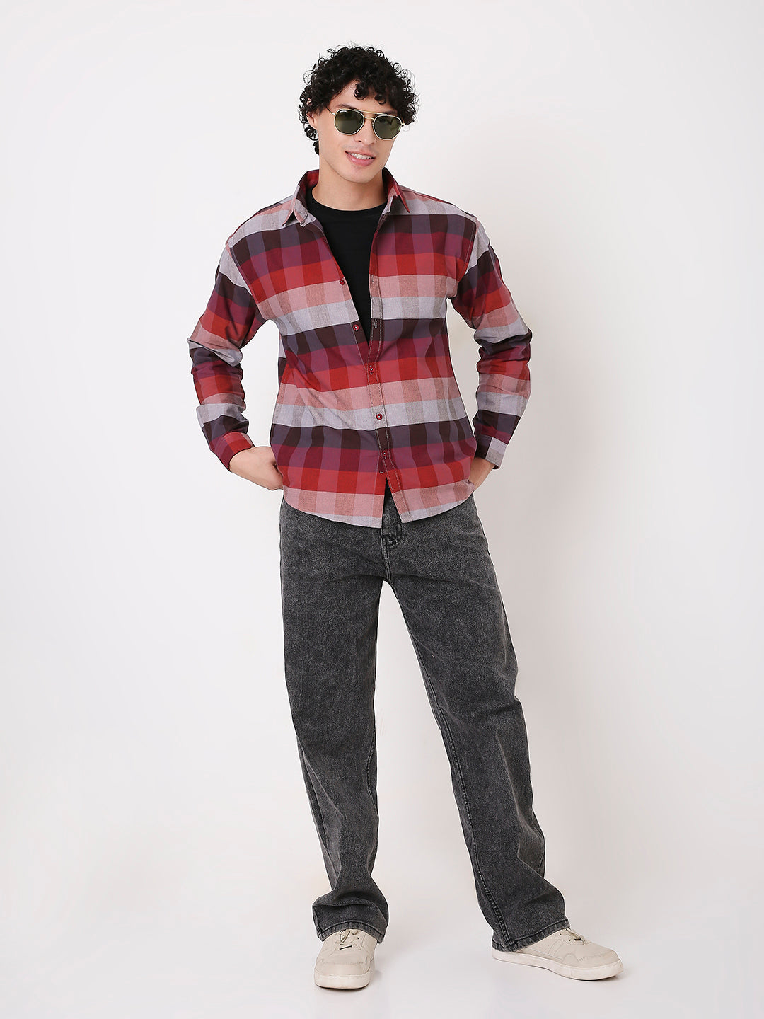RED CHECKED MULTI-COLOUR SHIRT