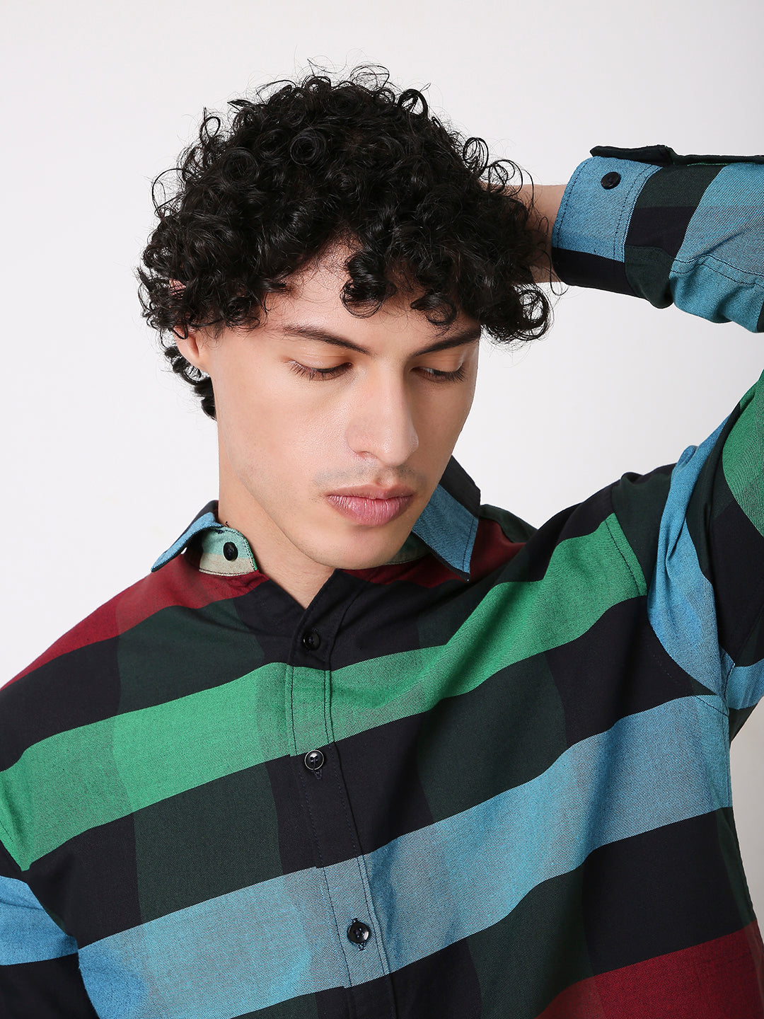 BLACK MULTI-COLOUR BOX CHECKS SHIRT