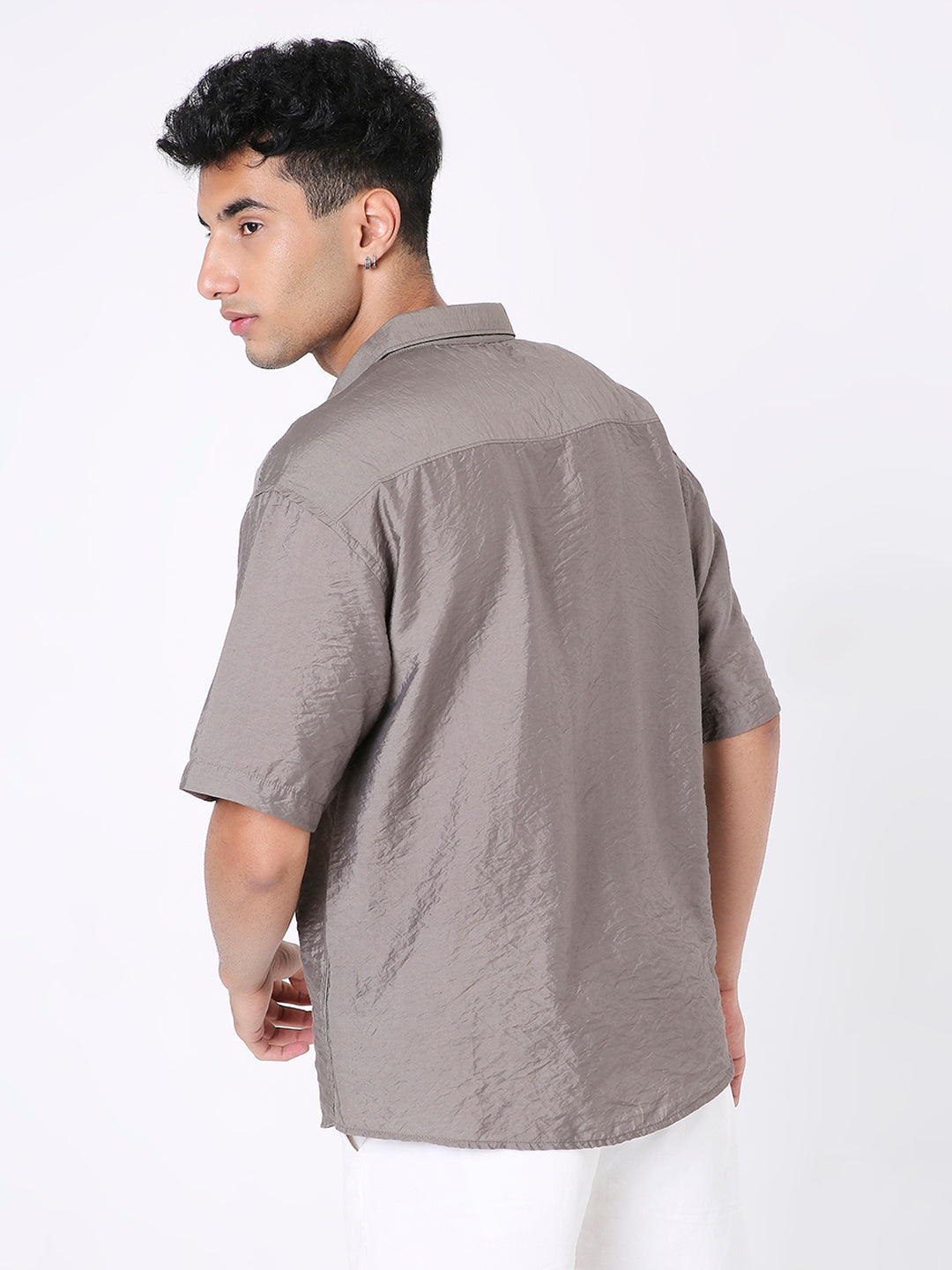 KHAKI ESSENTIAL VISCOSE SHIRT