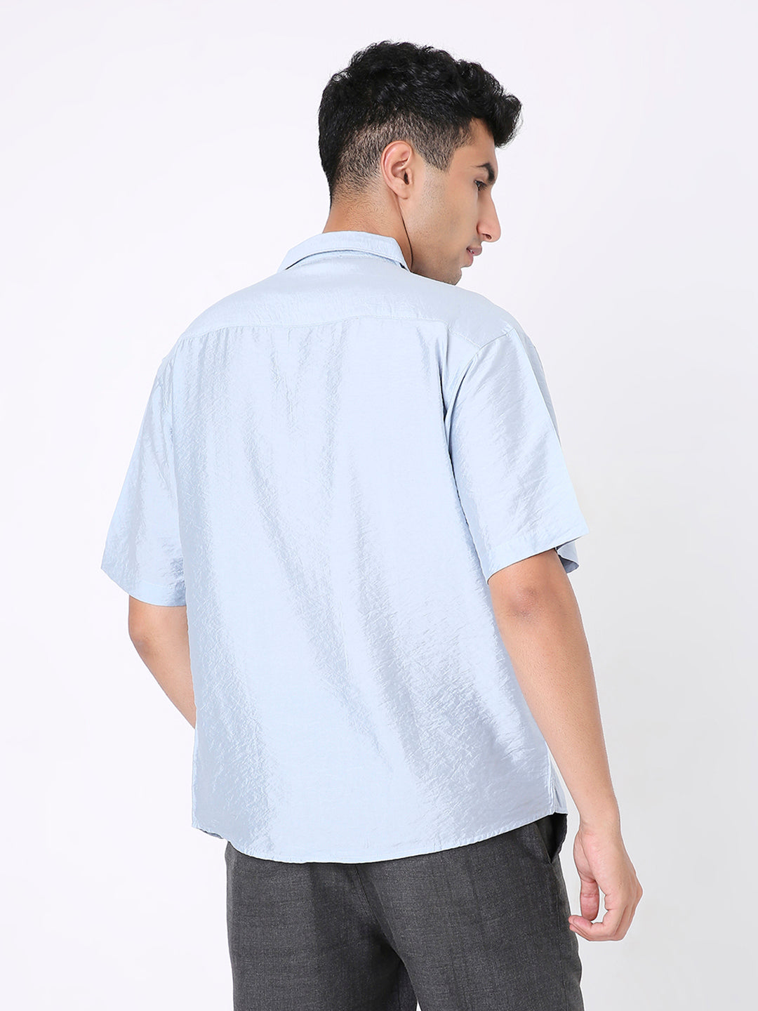 BLUE ESSENTIAL VISCOSE SHIRT