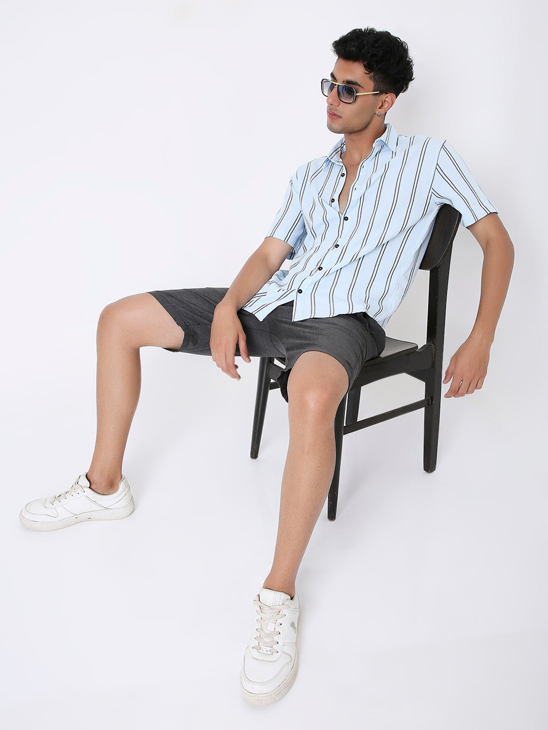 BLUE STRIPED CASUAL SHIRT