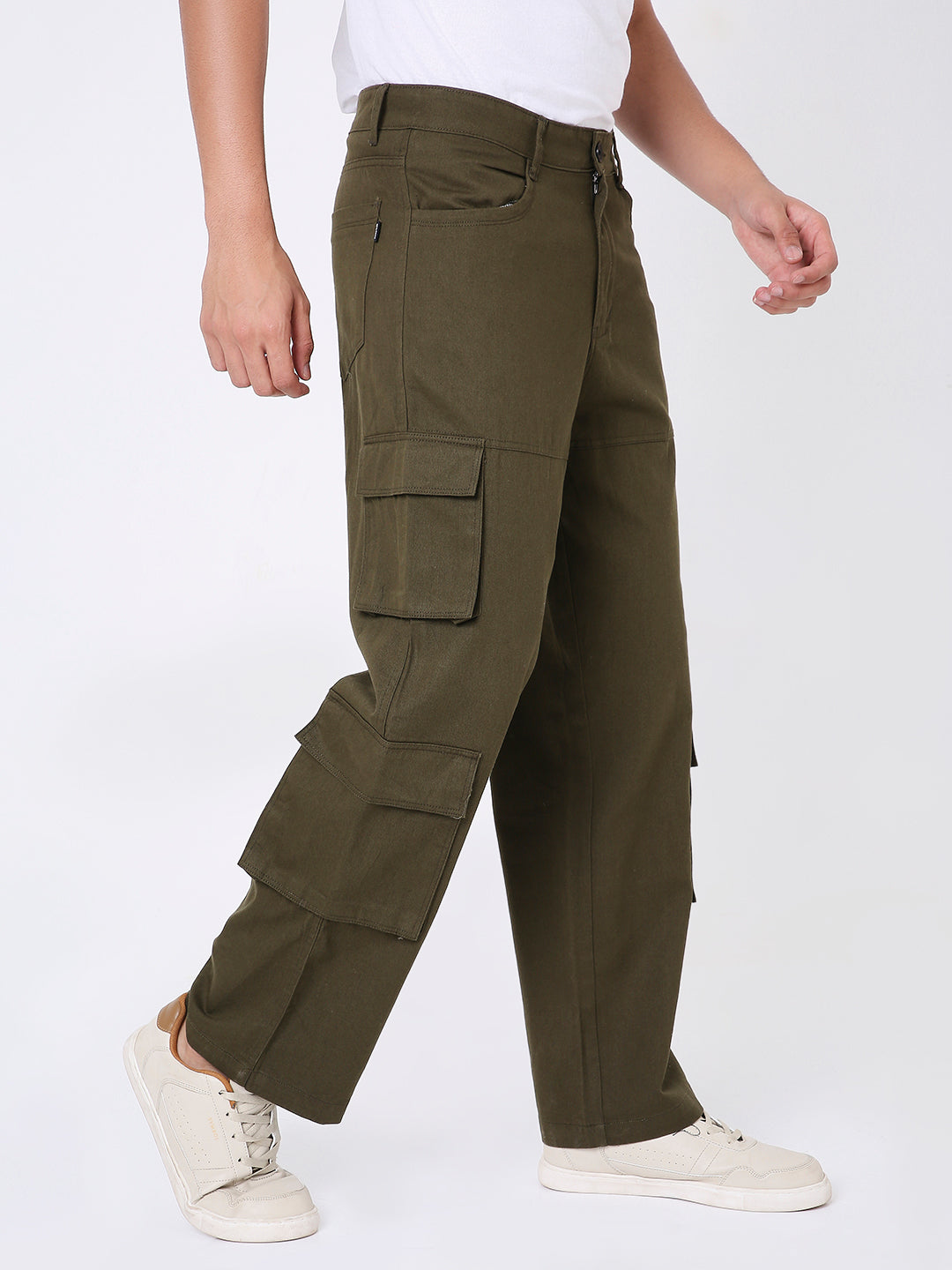 OLIVE GREEN 8 POCKET CARGO PANTS