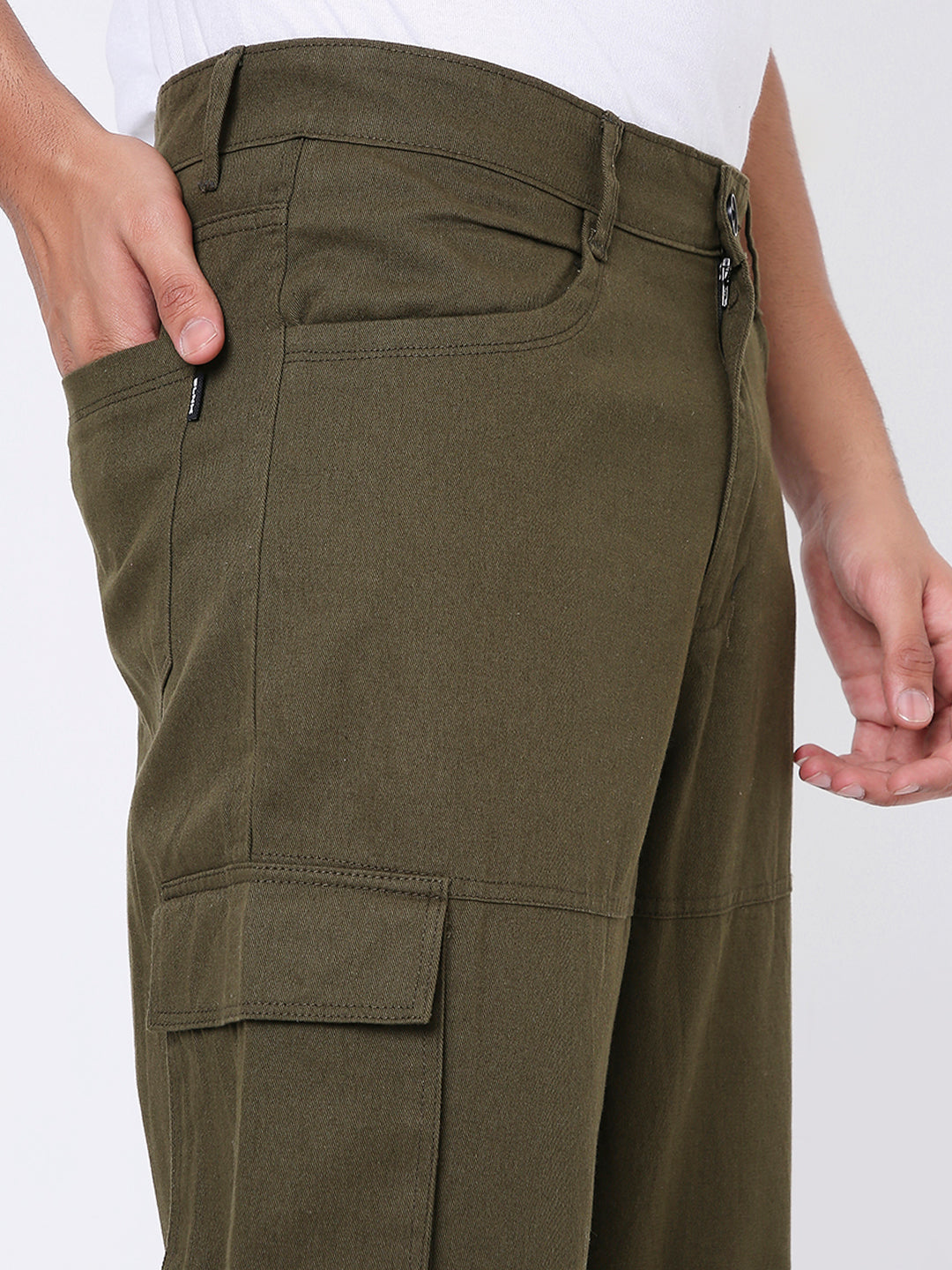 OLIVE GREEN 8 POCKET CARGO PANTS