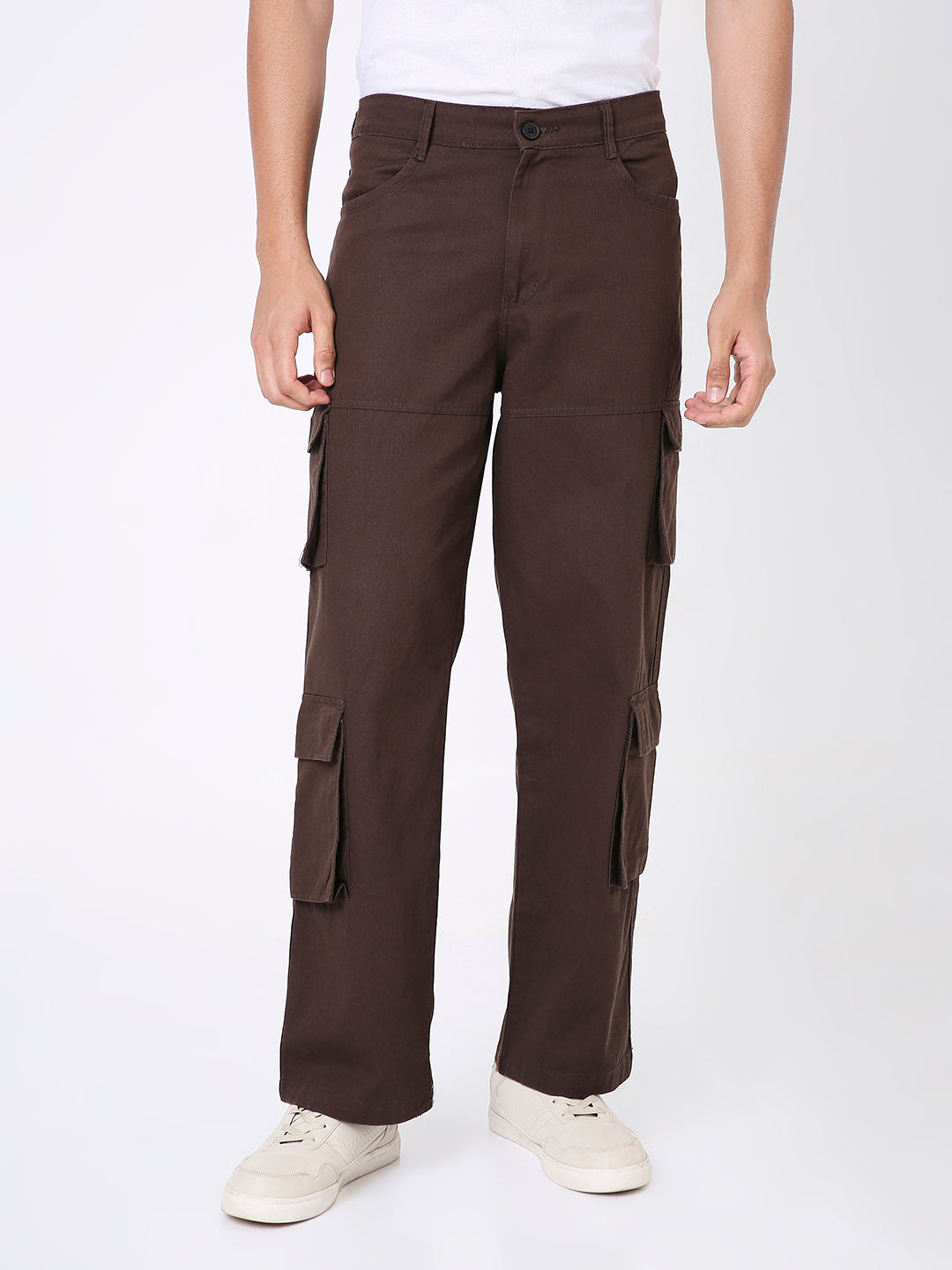 BROWN 8 POCKET CARGO PANTS