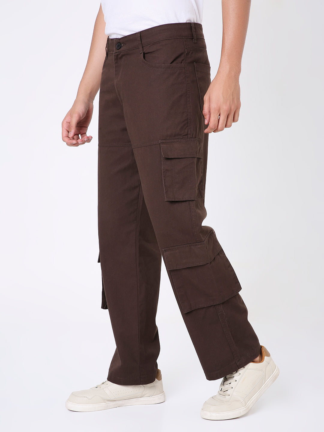 BROWN 8 POCKET CARGO PANTS