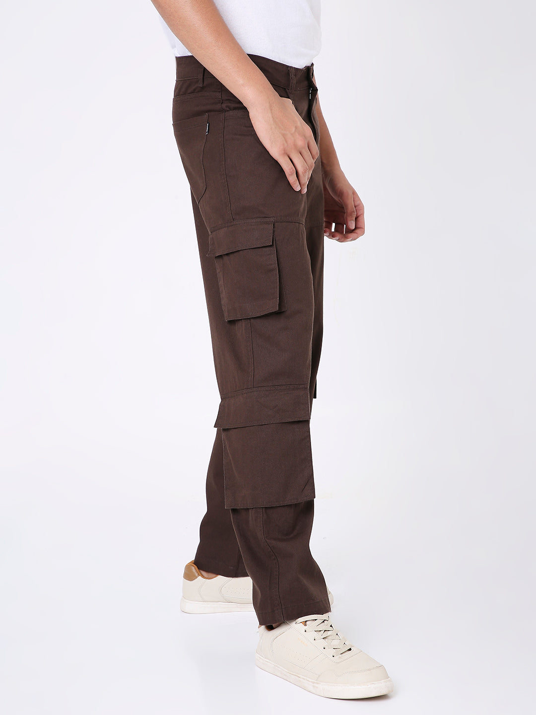 BROWN 8 POCKET CARGO PANTS