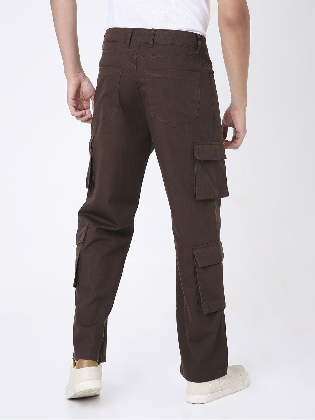 BROWN 8 POCKET CARGO PANTS