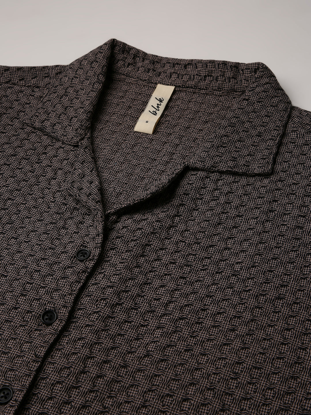 PINK TEXTURED CROPPED SHIRT